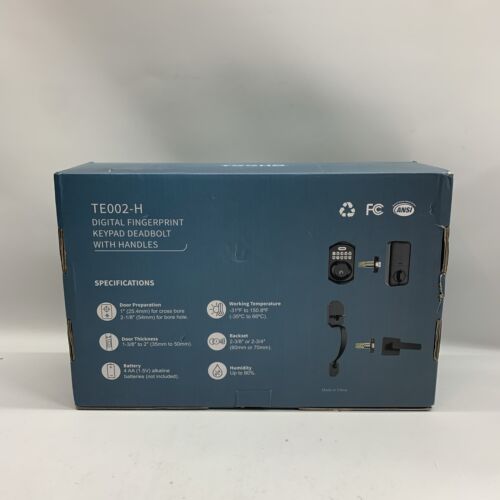 TEEHO TE002H Digital Fingerprint Keyless Entry Door Lock With Handle Matte Black