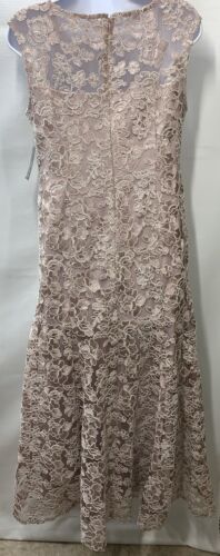 Alex Evenings Women's Long Fit Sleeveless Flare Dress Rose Lace lace Size 6P