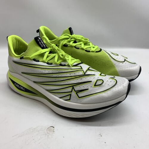 New Balance FuelCell SuperComp Elite v3 Mens Size 12 White Neon Shoes MRCELCT3