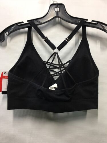 PUMA Women's Seamless Workout Sports Bra Black Size Large Breathable Lightweight