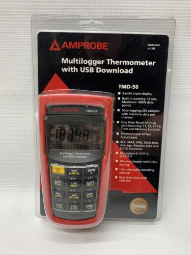 Amprobe TMD-56 Multi-logging Digital Thermometer LCD Display with USB Download