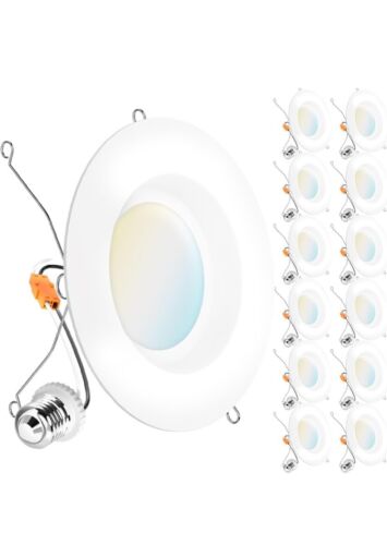 Sunco Lighting 12 Pk 5/6" LED Slim Recessed Lighting Selectable 2700-5000k