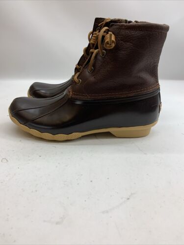 Women's Sperry Top-Sider Saltwater Duck Ankle Boots in Brown STS91176 Size 8