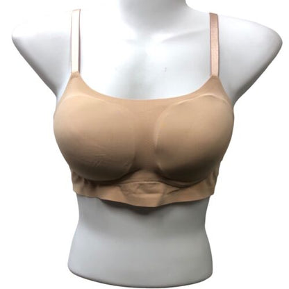 True & Co Women's True Body Lift Scoop Adjustable Strap Bra XS Beige Full Cup