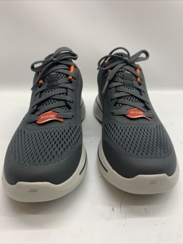 Men’s Skechers GO WALK Arch Fit Shoes Crystal Waves Sneaker Size 7.5 Grey/Orange