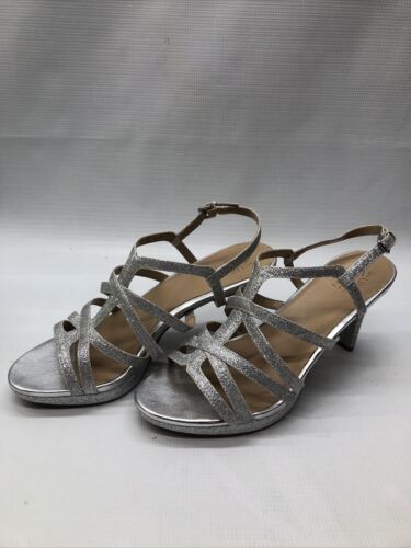 Women's Naturalizer, Baylor Dress Sandal H1868S5022 Silver Synthetic Wm Size 10w