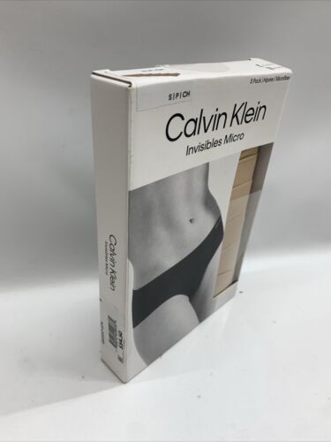 Calvin Klein Women Invisibles Seamless Hipster Underwear Size Small Beige 5 Pack