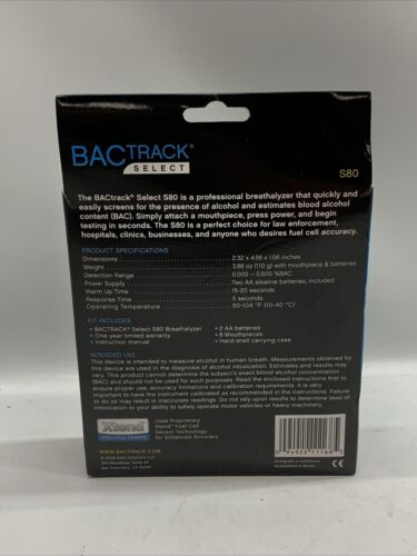 BACtrack S80 Black Select Series Digital Display Professional Breathalyzer Fast