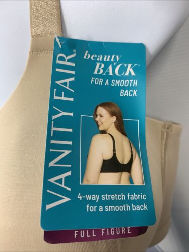 Vanity Fair Women's Beauty Back Smoother Full Figure Wirefree Bra 71380 Size 38D