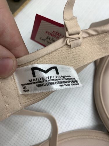 Maidenform Self Expressions Side Smoothing Strapless Bra Beige Size 36C SE6900