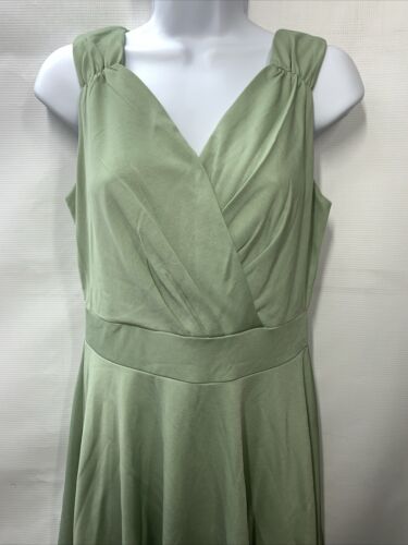 GRACE KARIN Sleeveless Wrap V-Neck A-line Bridesmaid Cocktail Dress Green Size S