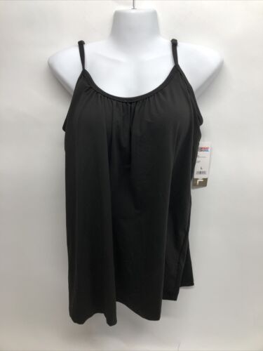 32 DEGREES Cool Womens Relaxed Built-in Cups Shelf Bra Tank Cami Black Size Lg