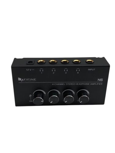 Fifine Headphone Amplifier 4 Channels Metal Stereo Audio Amplifier N6 Splitter