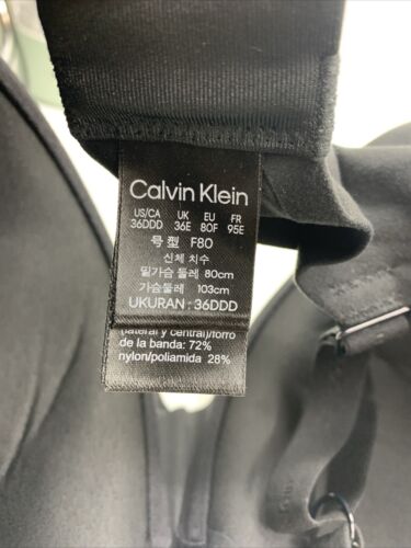 Calvin Klein Underwear Perfectly Fit T-Shirt Bra Black Women's Size 36DDD F3837