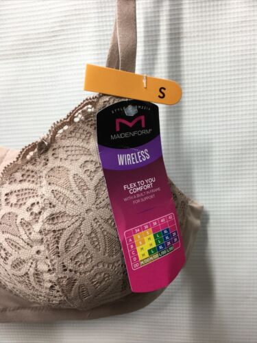 Maidenform DM2314 Soft Support Wirefree Bralette Size S Convertible Bra with Lac