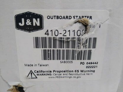 J&N Starter Outboard CCW 9 Tooth J&N Electric 410-21028 Black