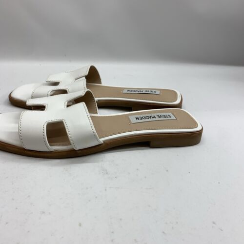 Steve Madden Haydn Women's Leather Sandals White US Women’s Size 6.5 Open Toe