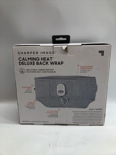 Sharper Image Calming Heating Deluxe Back Wrap 81 Relaxing Combinations Gray