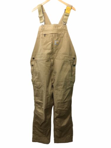 Carhartt Mens Latzhose Rugged Flex Rigby Bib Dark Khaki Relaxed Fit Size 46X30