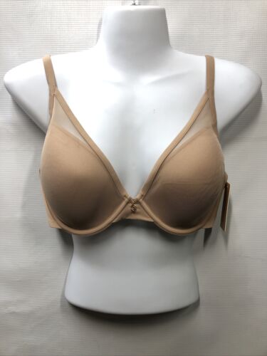 Third Love Classic Women Nude Contour Plunge Bra 36C Removable Pads Customizable