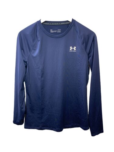 Under Armour Women's Heatgear Compression Long Sleeve Shirt Size L 1365459 Blue