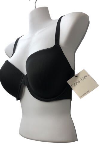 Calvin Klein QP1500 "Women's Form" Convertible T-Shirt Microfiber Bra, Black 38B