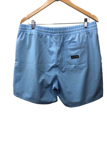 Mens Large Hurley One and Only Solid Volley 17" Shorts Stretch Baby Blue Large