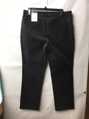 Women's Lee Black Long Pants Size 12 Short Mid Rise Straight Leg Relaxed Fit