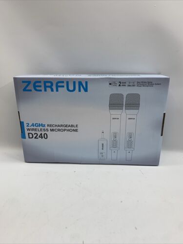 Zerfun Microphone D240 - 2.4GHz Rechargeable Wireless Microphone Black Handheld