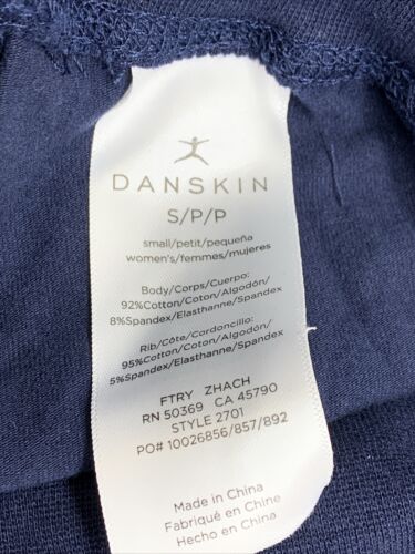 Danskin Plus Size Essentials Drawcord Long Pants Size Small Midnight Navy Blue