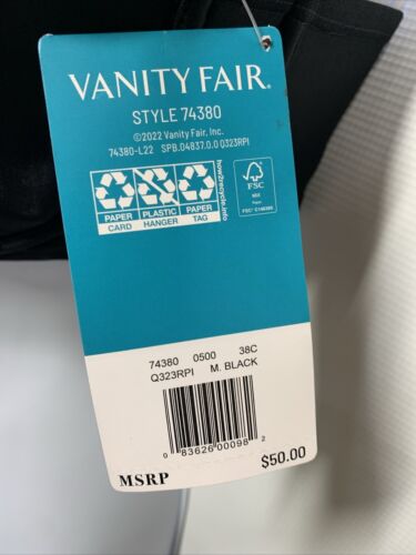 Vanity Fair 74380 Beauty Back Full Figure Strapless Bra Size 38C 4-Way Stretch