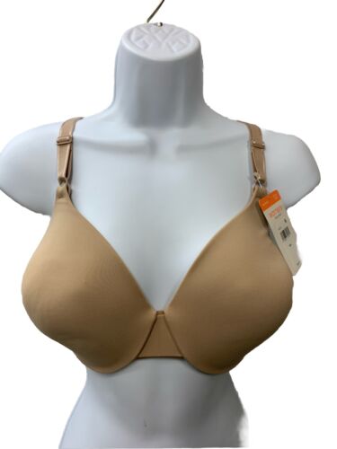 Warners Bra 38D 01593-212 Underwire No Digging Beige Full Coverage Lightly Lined