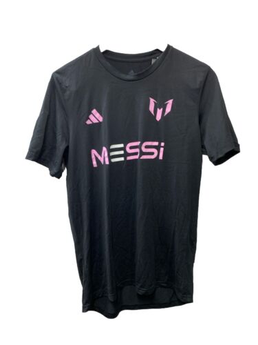 adidas Men's Messi Wordmark Short Sleeve T-Shirt F4315 Size Small Athletic Black