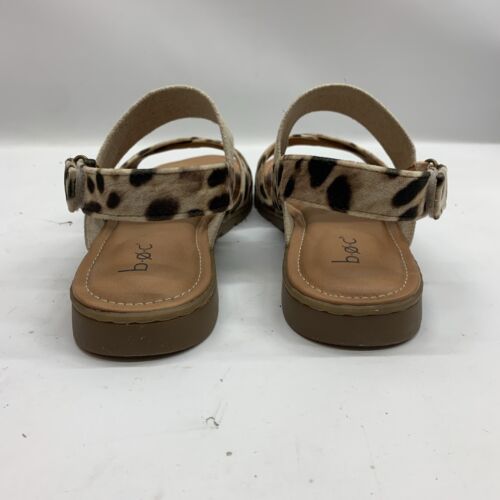 Born BOC Women's Caty Sandal Size 10 Leopard Vegan Shoe Ankle Strap Flat Casual