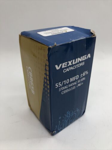 CBB65B Vexunga Dual Run Capacitor 50/10 MFD +/- 6% 370V/440VAC 50/60Hz Non-PCB