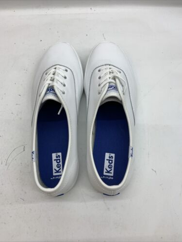 Woman's Sneakers Keds Champion Leather Sneaker Shoes White WH45750 Size 9.5 XW