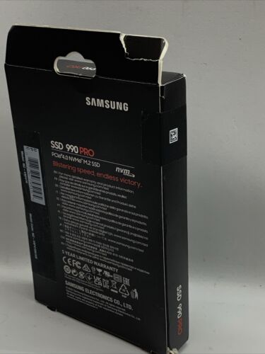 Samsung 990 PRO 4TB M.2 NVMe Internal SSD Black MZ-V9P4T0B/AM 7450MB Read Spee