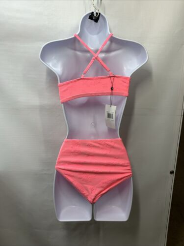 Hurley Girls' Pink High Waisted Bikini 2-Piece Swimsuit Size 10Y 487814-A18 Pink