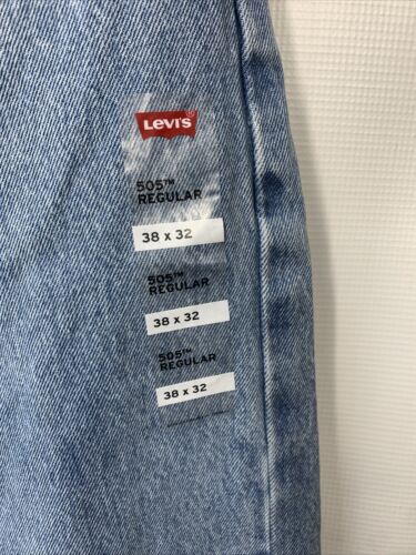 Levi's Men's 505 Straight Leg Regular Fit Jeans 100% Cotton Long Pant Size 38x32