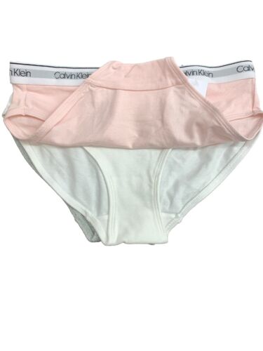 CALVIN KLEIN Girls Large Bikini Modern Cotton Underwear Pink White Gray - 3 Pack