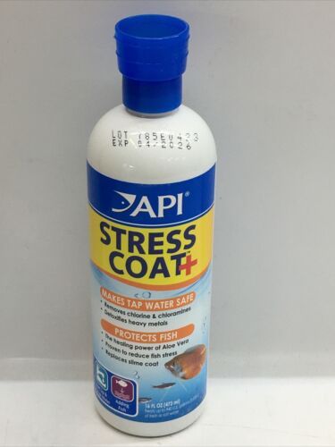 API STRESS COAT Aquarium Water Conditioner 16 fl oz/473ml Each Bottle - Lot Of 2