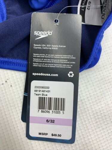 Speedo Swimsuit One Piece Women's Size 6/32 Team Blue Prolt Super Pro Swimwear