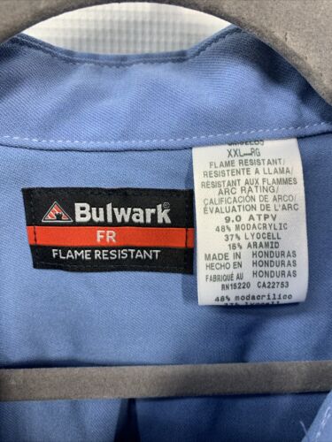 Bulwark Flame Resistant 7 oz CoolTouch 2 Dress Uniform Shirt Light Blue Size XXL