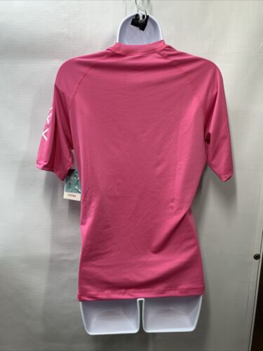 Roxy Whole Hearted Short Sleeve Rashguard Shirt Women's Size Large Shocking Pink