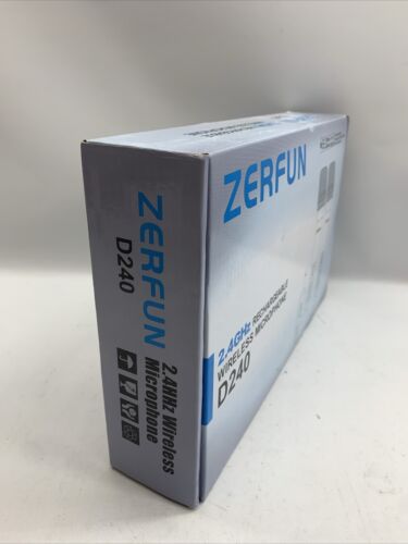 Zerfun Microphone D240 - 2.4GHz Rechargeable Wireless Microphone Black Handheld