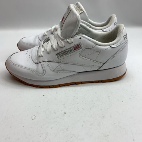 Reebok Women Classic Leather Running Course Shoes White Size 7.5 Lace-up Classic