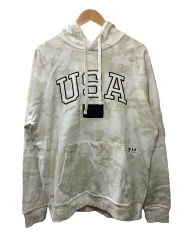 Under Armour Project Rock Veteran's Day USA Mens Camo Pullover Hoodie Size Large