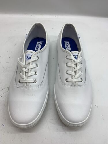 Woman's Sneakers Keds Champion Leather Sneaker Shoes White WH45750 Size 9.5 XW