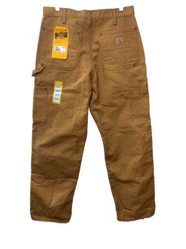 Carhartt Men's Loose Fit Washed Duck Double-Front Utility Work Pant Brown 32X32