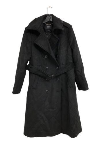 Escalier Women's Wool Blend Coat Black Size S Long Sleeve Jacket with Pockets